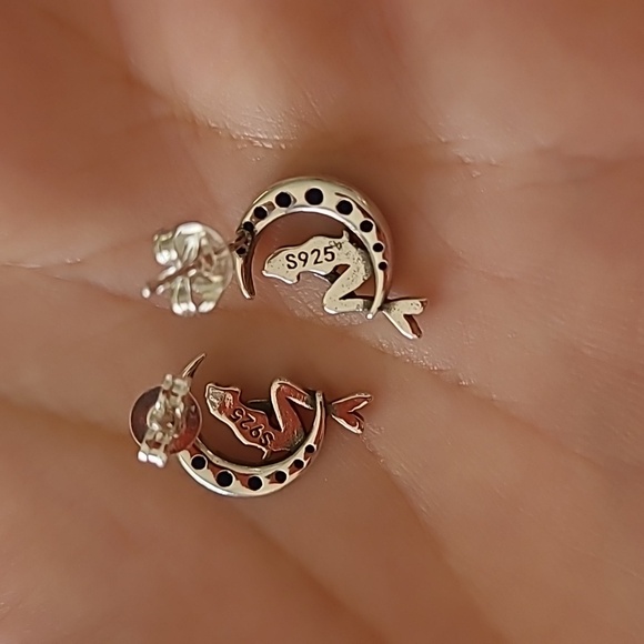 Moon Mermaid 🧜‍♀️ Sterling Silver Earrings - Picture 8 of 9